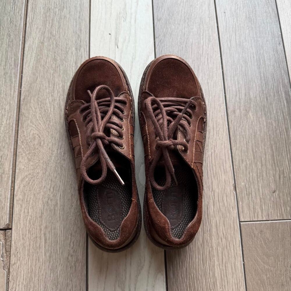 Born Brown Leather & Suede Lace-Up Shoes - Picture 5 of 7